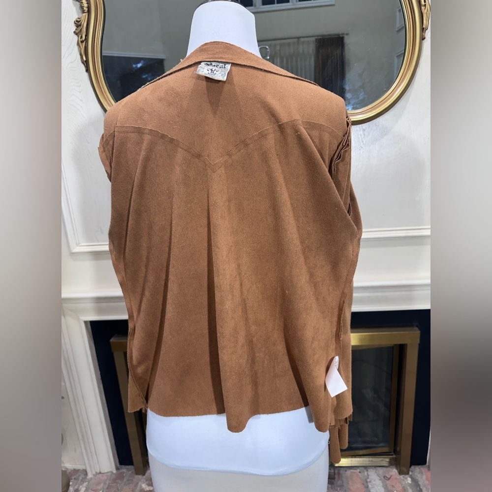 Vocal Faux Suede Fringe‎ Open Front Jacket – Size Small - Picture 13 of 15